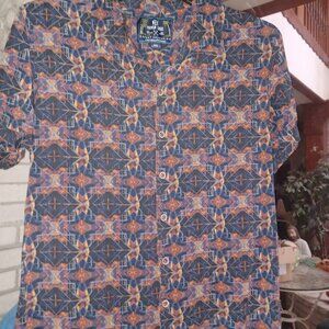 MBX Premium Goods Men's Button-Up Shirt Medium Rust & Navy